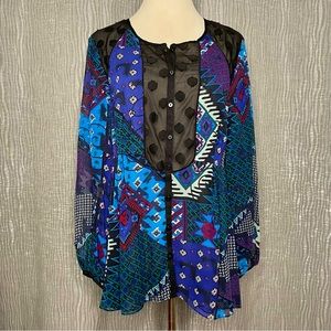 Nanette Lepore silk button front blouse